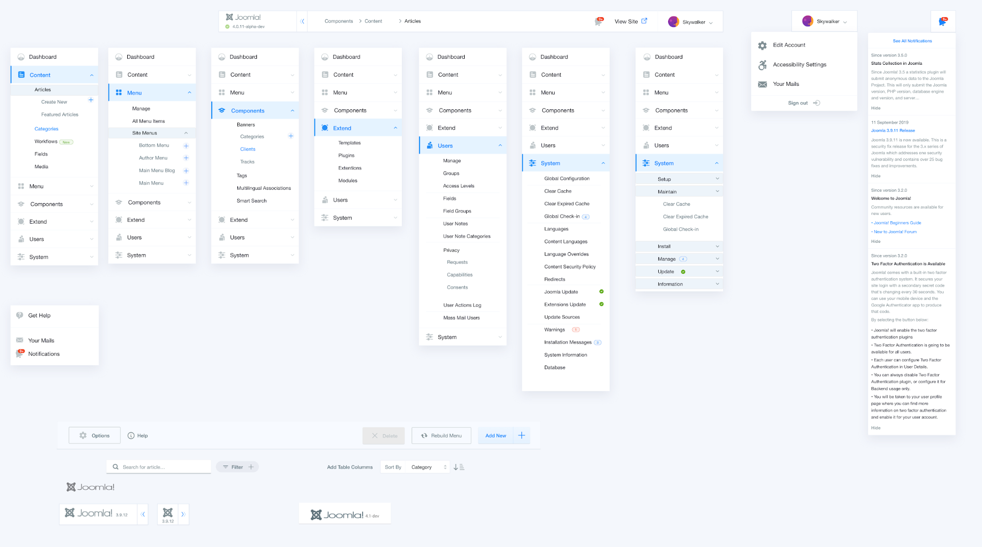 Concept du template de Joomla! 4 design